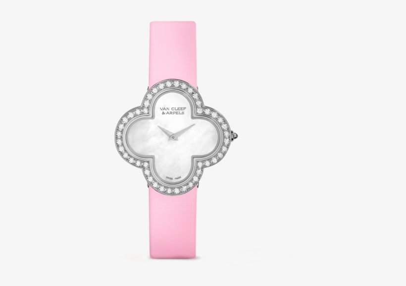 Alhambra Watch, Medium Model - Van Cleef Diamond Watch Alhambra, transparent png