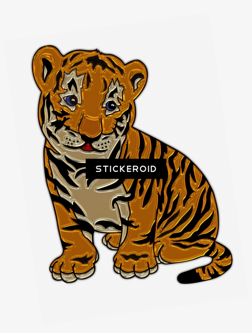 Lion Cub Sitting Plastic Art - Cute Tiger, transparent png