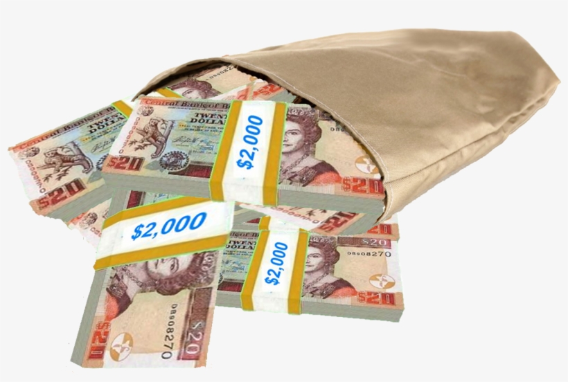 Bag With Stacks Of Belize Dollars Belize, Money, Silver - Fuet, transparent png