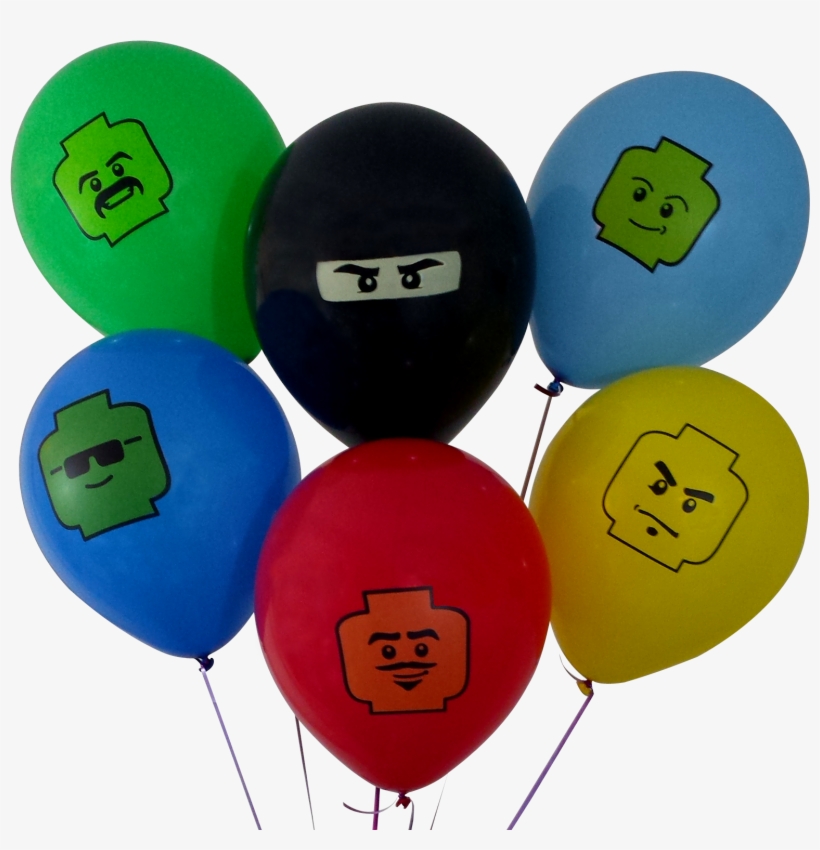 12" Party Balloons For Lego Theme Party, 6 Colors, - Balloons Png Lego ...