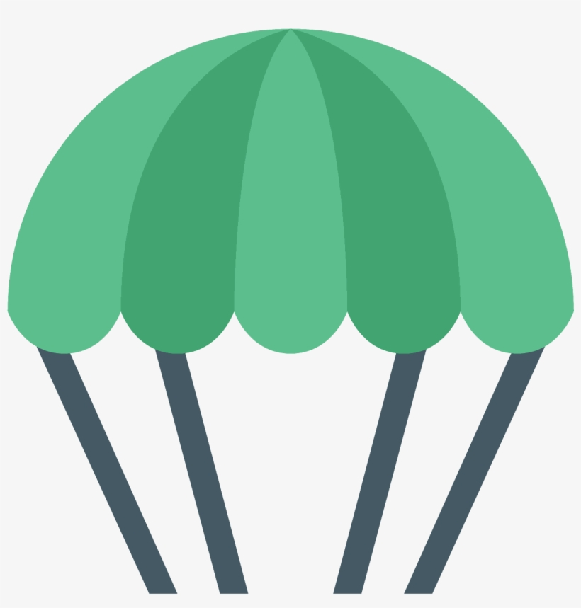 A Parachute Icon Has A Shape That Is The Top Half Of - Parachute, transparent png