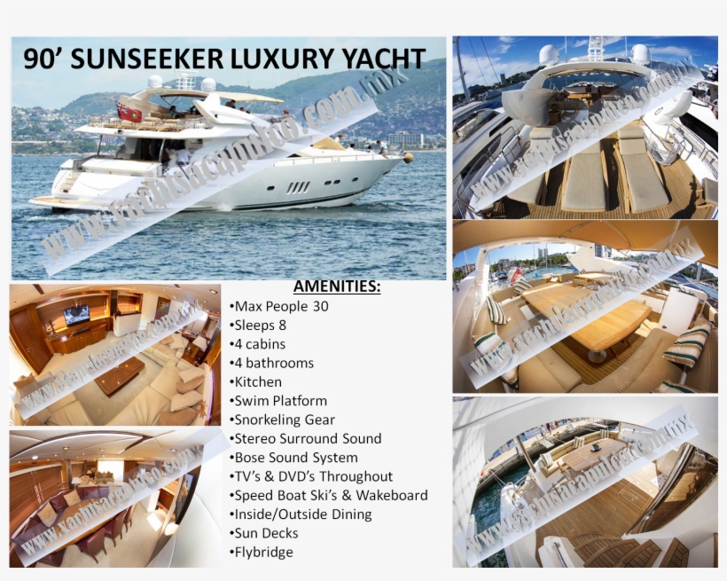 90' Sunseeker Mega Yacht - Luxury Yacht, transparent png
