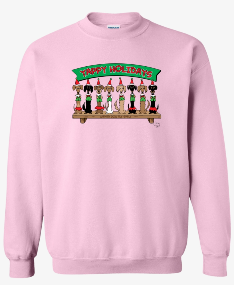 Wiener Dog Elf Shelf 50/50 Crewneck Pullover Sweatshirt - Pink Black Lives Matter Shirt, transparent png