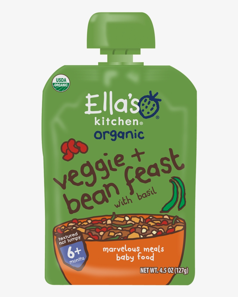 Veggie Bean Feast - Ella's Kitchen Broccoli Pears & Peas Puree, transparent png