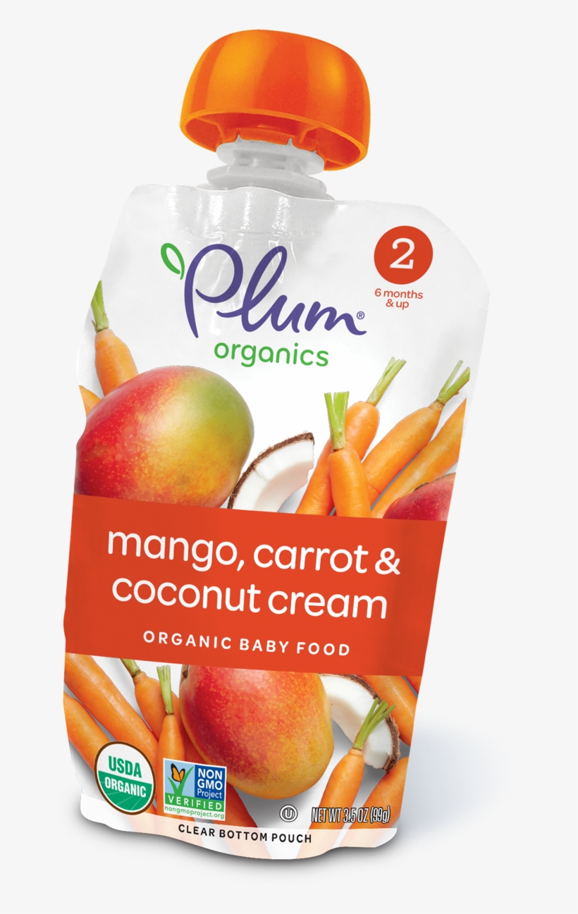 Mango, Carrot & Coconut Cream - Plum Organics Coconut Cream, transparent png