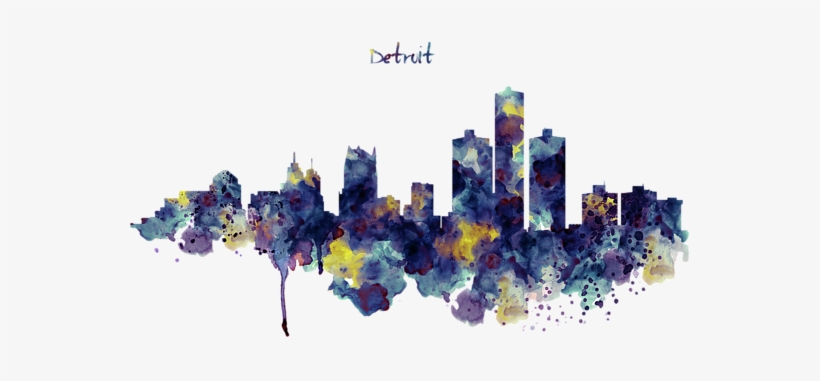 Bleed Area May Not Be Visible - Silhouette Detroit Skyline, transparent png