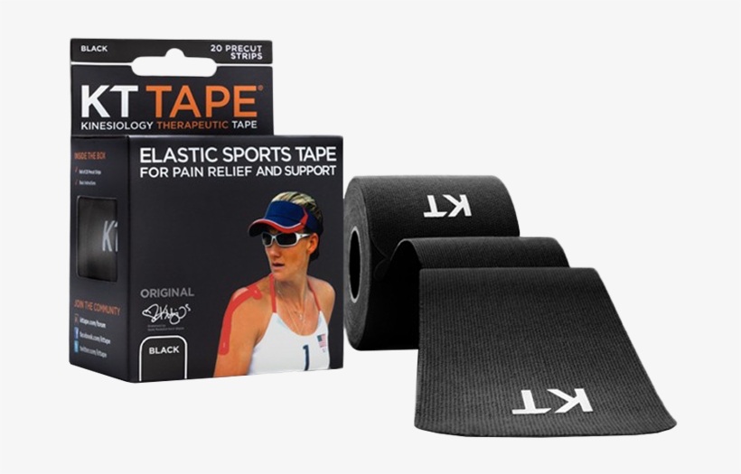 Kt Tape® Cotton Black - Kt Tape Cotton Elastic Sports Tape, transparent png