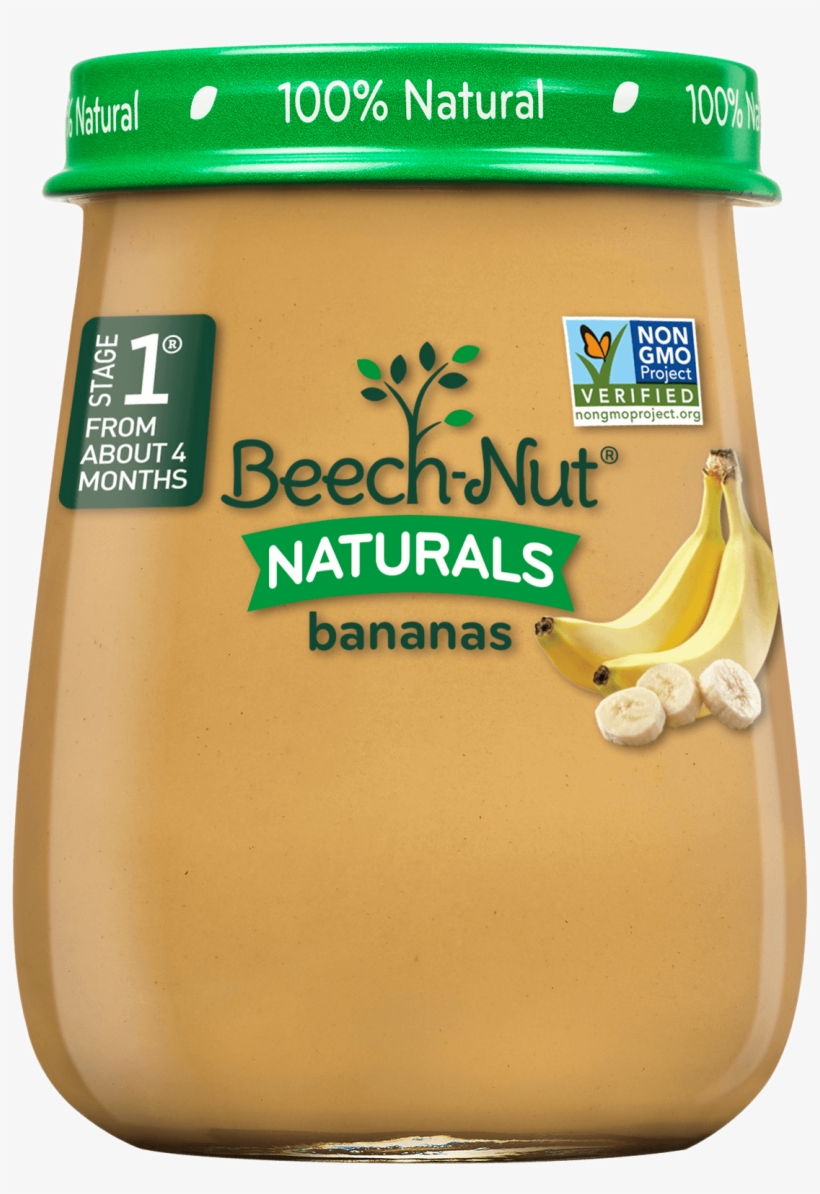 Naturals Bananas Jar - Beech-nut Naturals Stage 1 Purees - Bananas - 4.0 Oz, transparent png