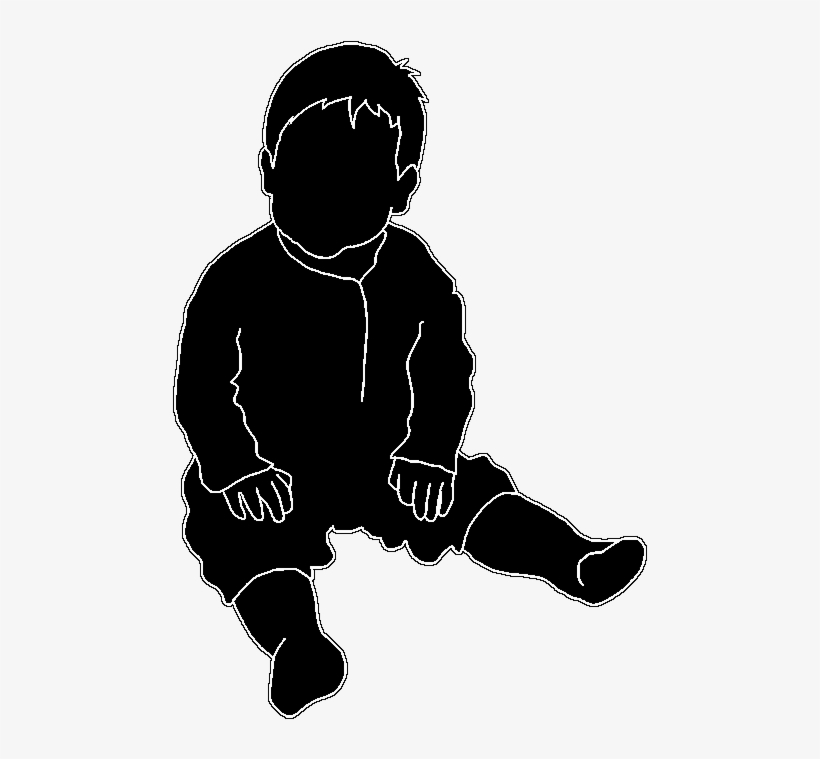 Cute Baby Silhouette - Baby Silhouette Png, transparent png