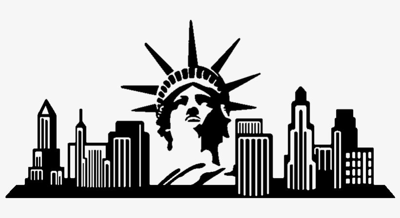 Sticker New York Et La Statue De La Liberte Ambiance - Dailinming Statue Of Liberty & New York Giant Art, transparent png