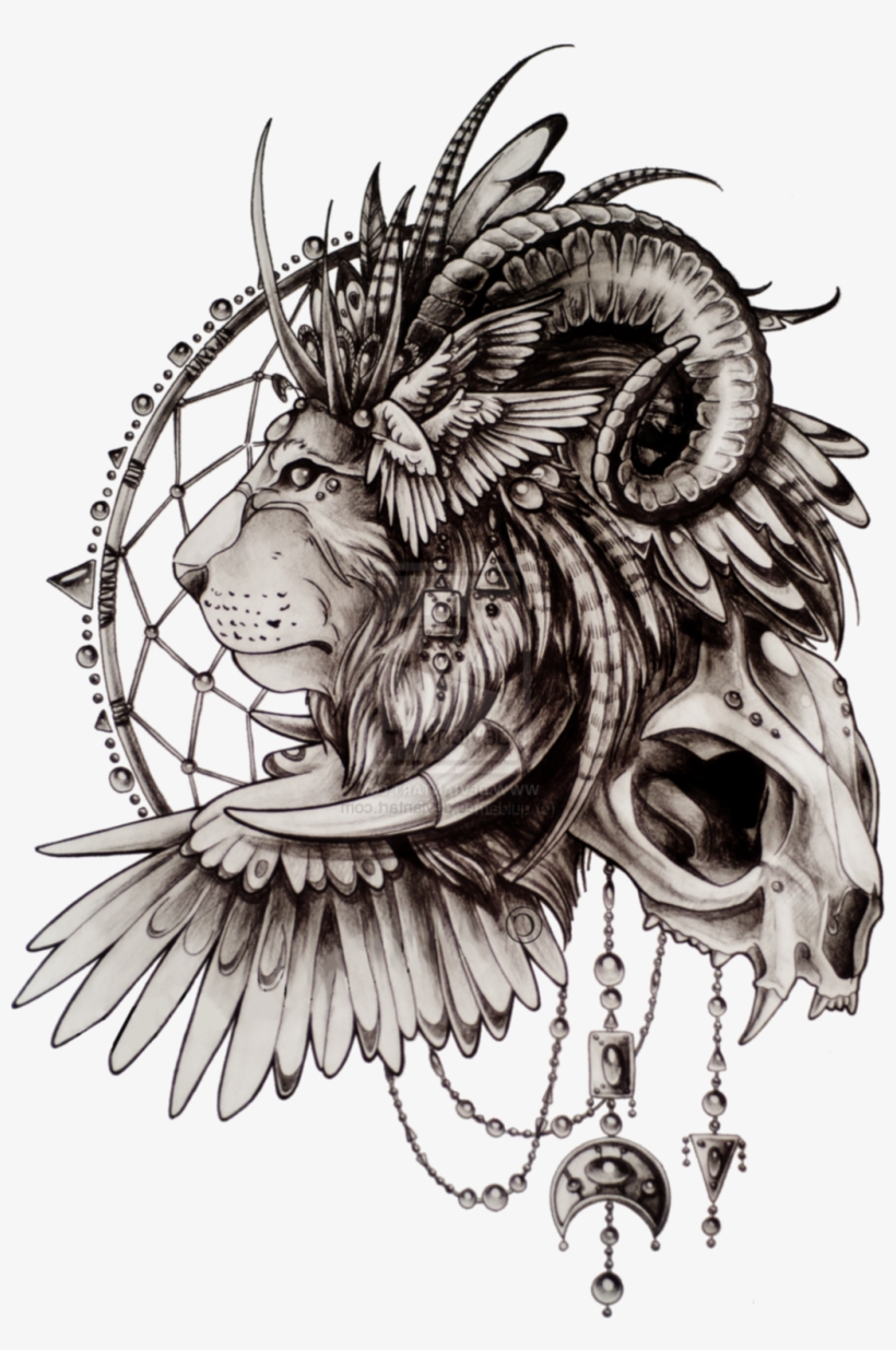 Sword In Crowned Skull Tattoo Print 11 - Tattoo, transparent png
