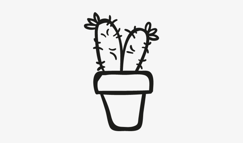 Two Cactus Plant In A Pot Vector - Iconos De Maceta Png, transparent png