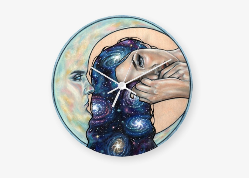 Cristal Hair Art Printed Wall Clock - Dibujos De Mujer Y La Luna, transparent png