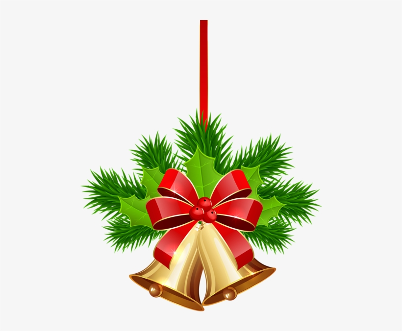 Xmas Golden Bells Png Clip Art Image - Christmas Card Decorations Png, transparent png