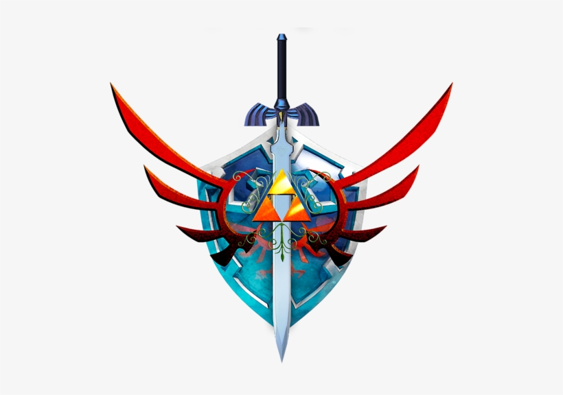 Hylian Shield & Master Sword - Hylian Shield And Sword, transparent png