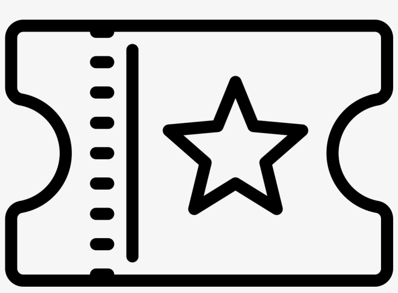Movie Ticket Icon - Clip Art Star Outline, transparent png