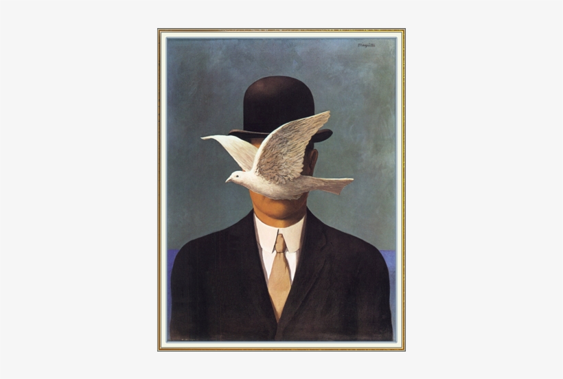 The Son Of Man Is Part Of A Series - Man In A Bowler Hat 1964 By Rene Magritte Art Reproduction, transparent png