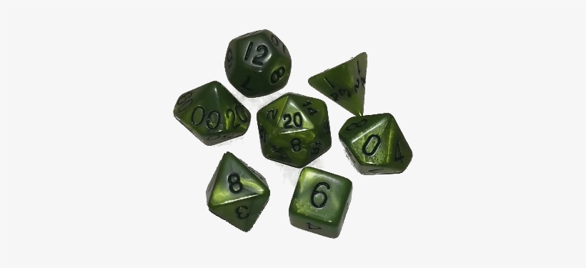 Green Swirl Polyhedral Dice Set - Dice, transparent png