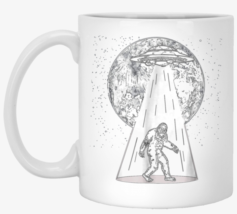 Bigfoot Alien Abduction S Funny Ufo Flying Saucer Tee - Believe Santa Coffee Mug, transparent png