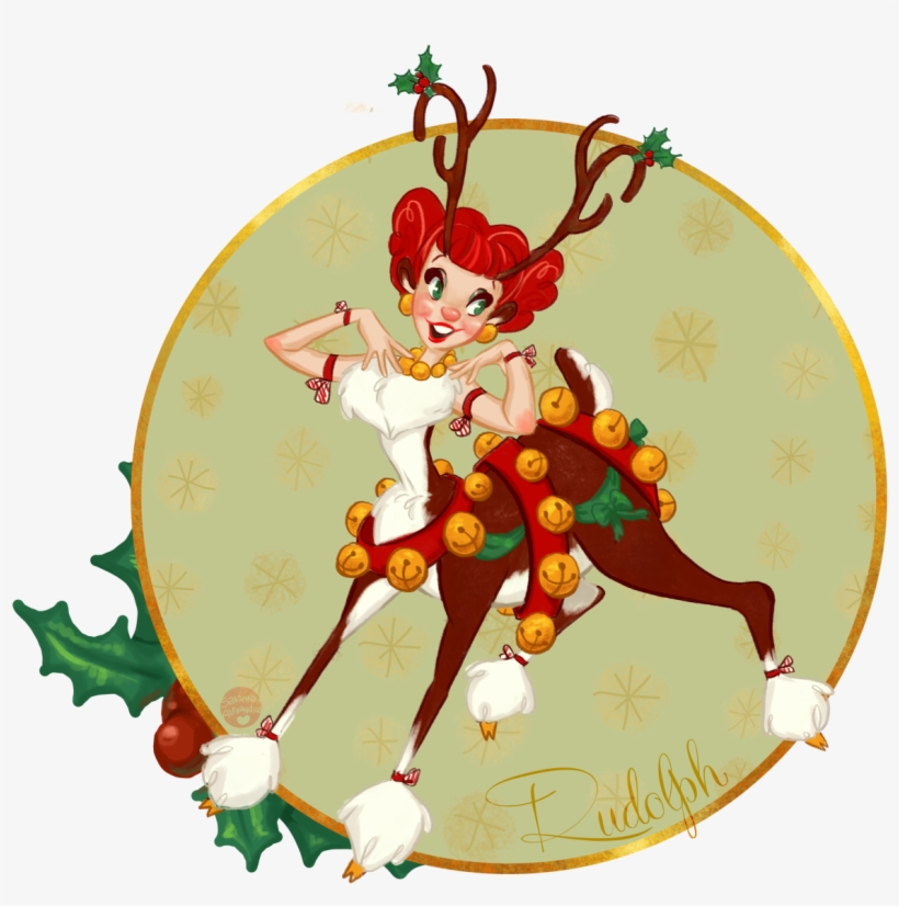 • Christmas Reindeer Santa Festive Vintage Holidays - Santa Claus's Reindeer, transparent png