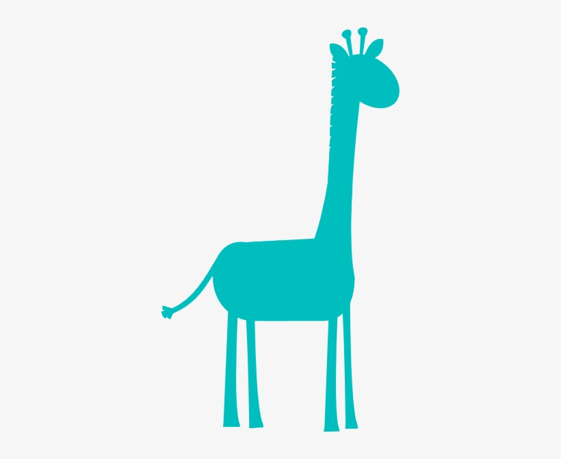 Aqua Giraffe Profile Clip Art - Giraffe Blue Clipart, transparent png