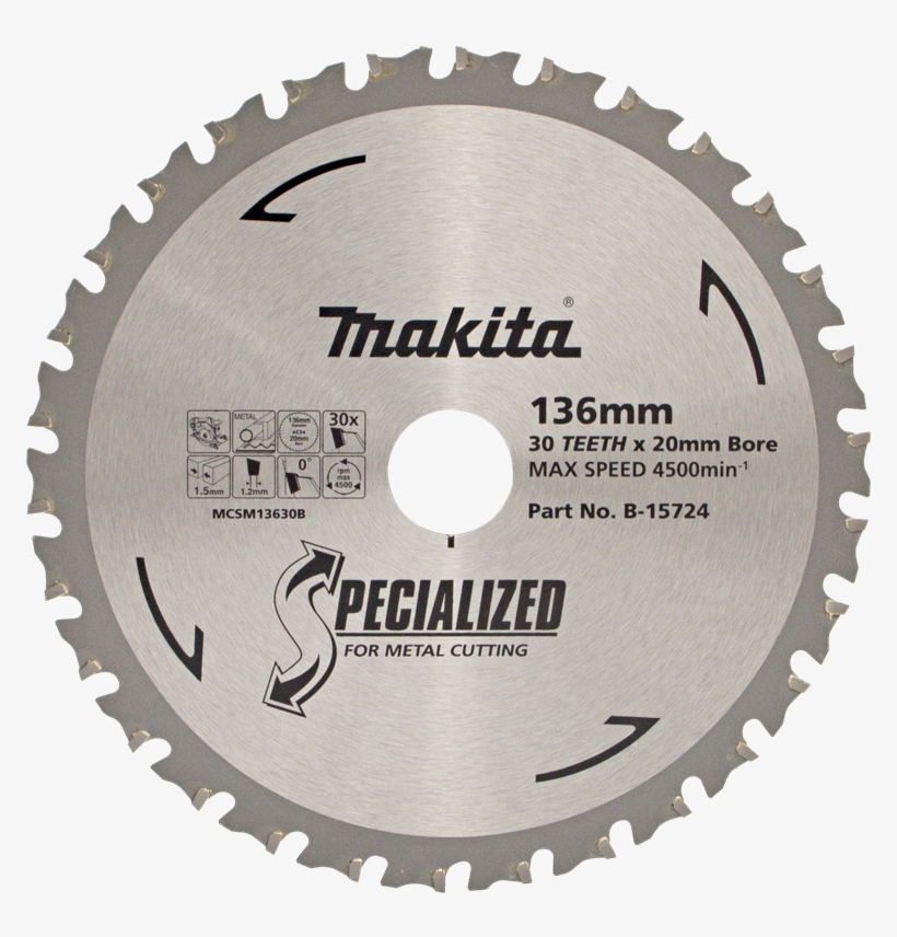 Makita Blade Circular Saw 136x20mm 30t Metal, transparent png