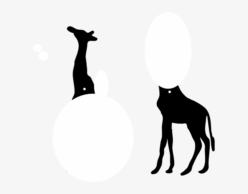 Shadows Clipart Giraffe - Black Silhouette Zoo Animals, transparent png