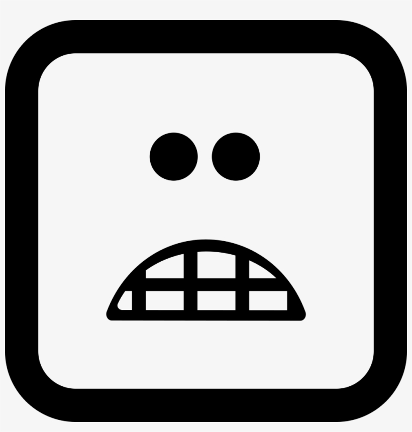 Scared Emoticon Square Face - Icono De Subrayado En Word, transparent png