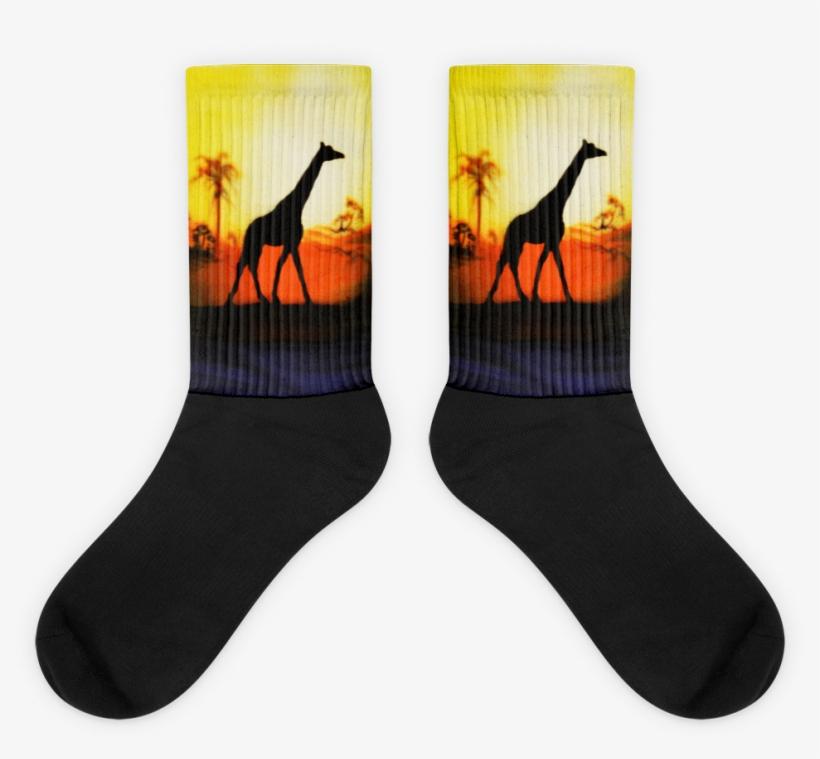 Giraffe Black Foot Socks Comfy Socks For Giraffe Lovers - Dutch Socks, transparent png