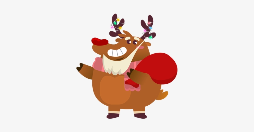 Rudolph The Fluffy Reindeer Stickers Messages Sticker-0 - Reindeer, transparent png