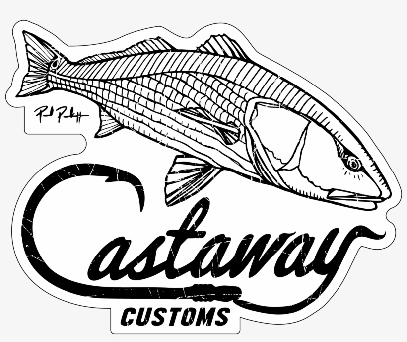 Redfish Logo Decal Castaway Customs - Line Art, transparent png
