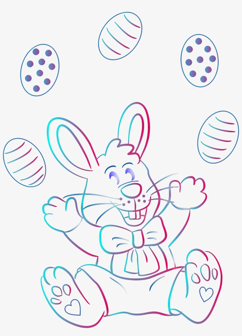 Big Image - Coloring By Number Easter Bunny For Kids, transparent png