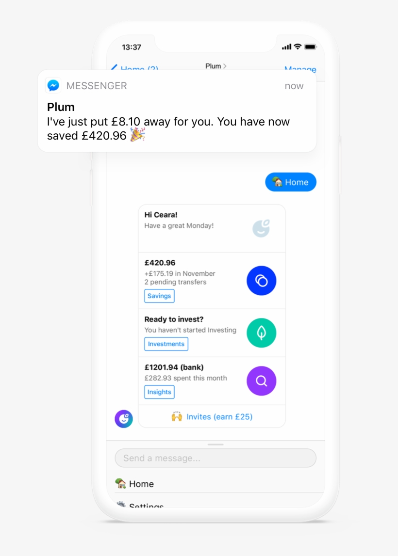 Plum In Facebook Messenger - Facebook, transparent png