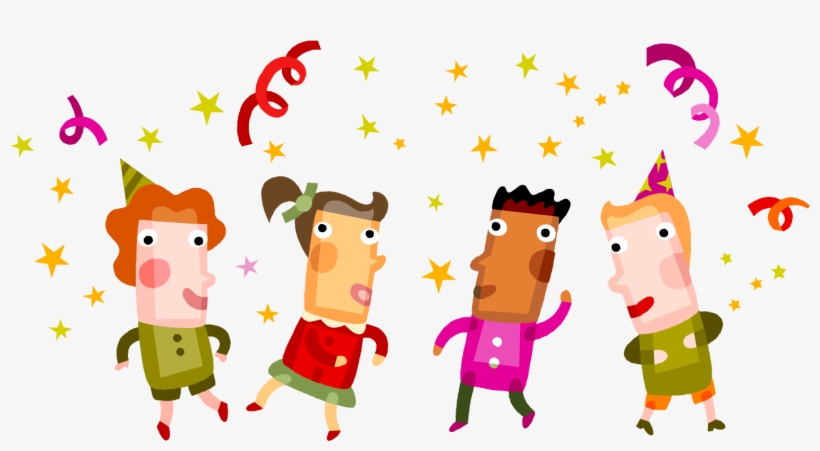 Banner Black And White Download Clipart Of Friends - Kids Party Clip Art, transparent png