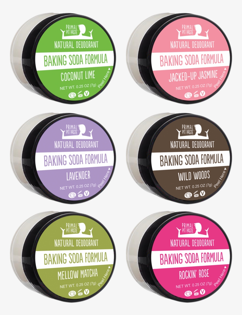 Six-pack Baking Soda Sampler Natural Deodorant - Deodorant, transparent png