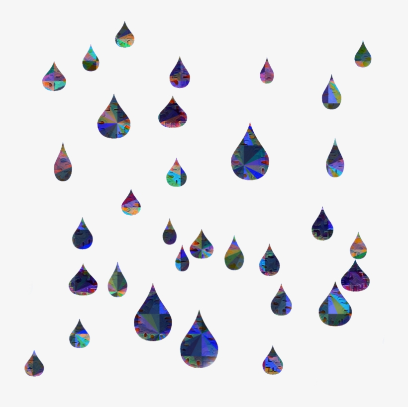 Raindrops Hologram Rain Drops Ftestickers - Rain Gems, transparent png