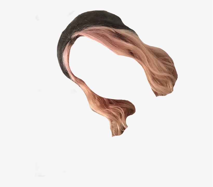 Peach Interesting Art Hair Wig Beret Pink Aesthetic - Art, transparent png