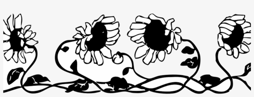 Flowers Line Cliparts - Sunflower Flowers Clip Art, transparent png