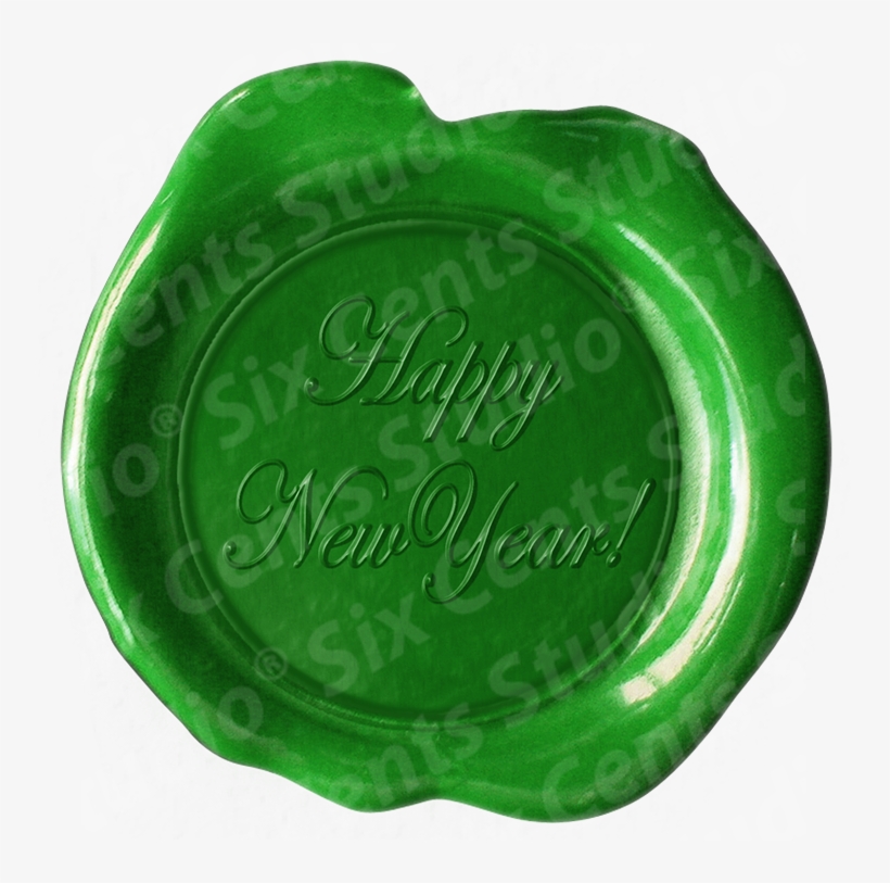 Wax Seal Phrase • Script • Happy New Year - Letter Wax K Stamp, transparent png