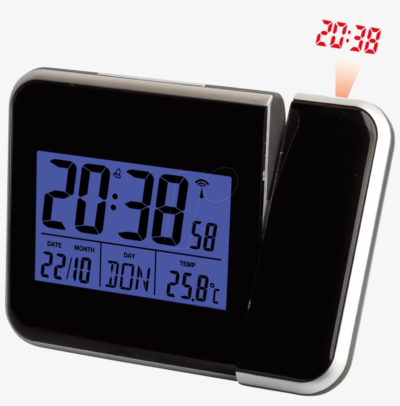 Radio Alarm Clock Digital, Projector Function, Temperature - Radio Alarm Clock Mebus 51510 Black, transparent png