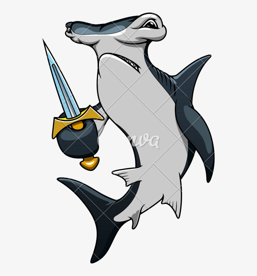 Pirate With Sword Photos By Canva - Cartoon Hammerhead Shark Decal, transparent png
