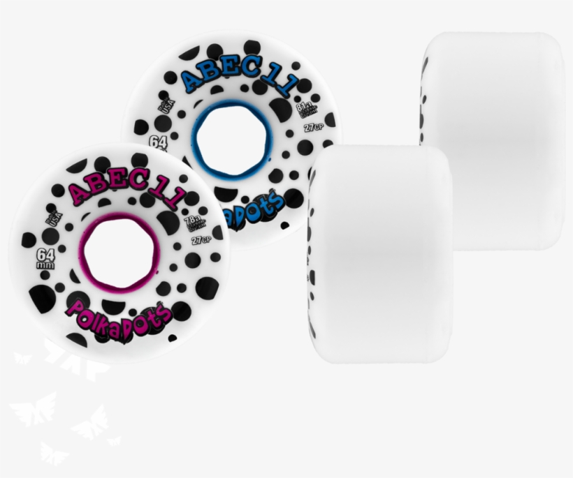 64mm Abec 11 Polka Dot Longboard Skateboard Wheels - Abec11 Polka Dots White Longboard Wheels - 64mm, transparent png