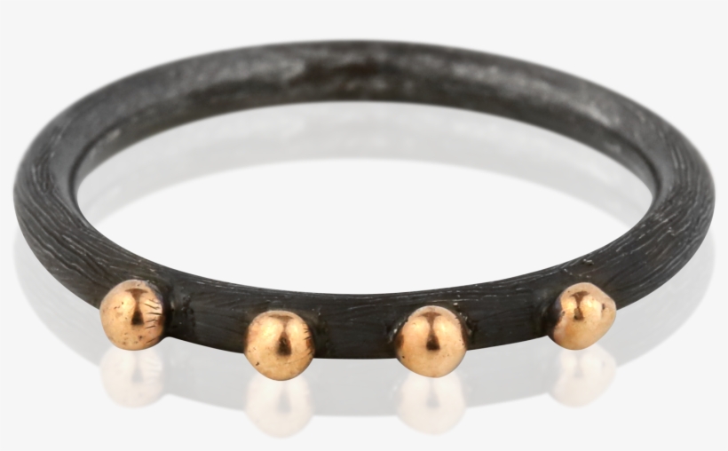 Zayliya Oxidised Silver With 4 Gold Dots - Bangle, transparent png