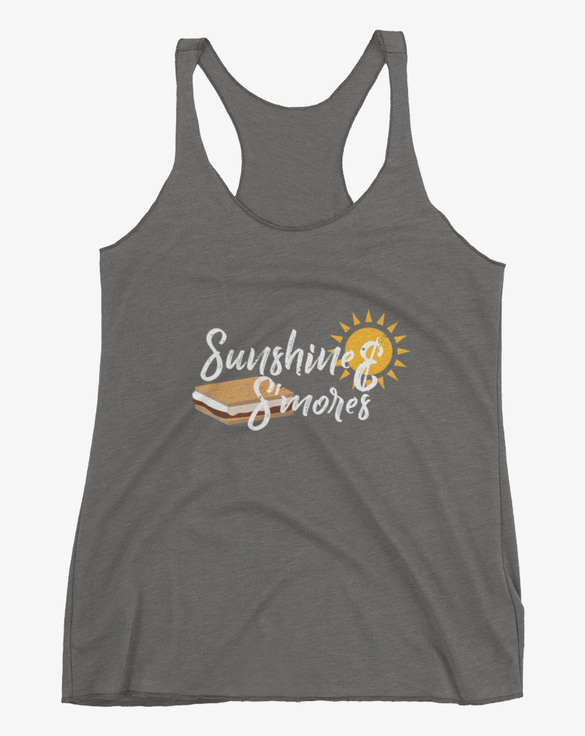 Sunshine Smores Mockup Flat Front Premium Heather - No Force More Powerful ** Womens Tank ** Girl Power, transparent png