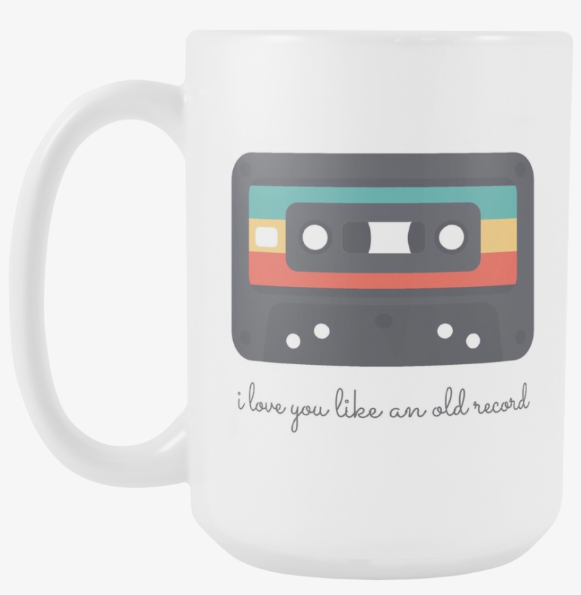 'i Love You Like An Old Record' Love Quotes White Mug - Mug, transparent png