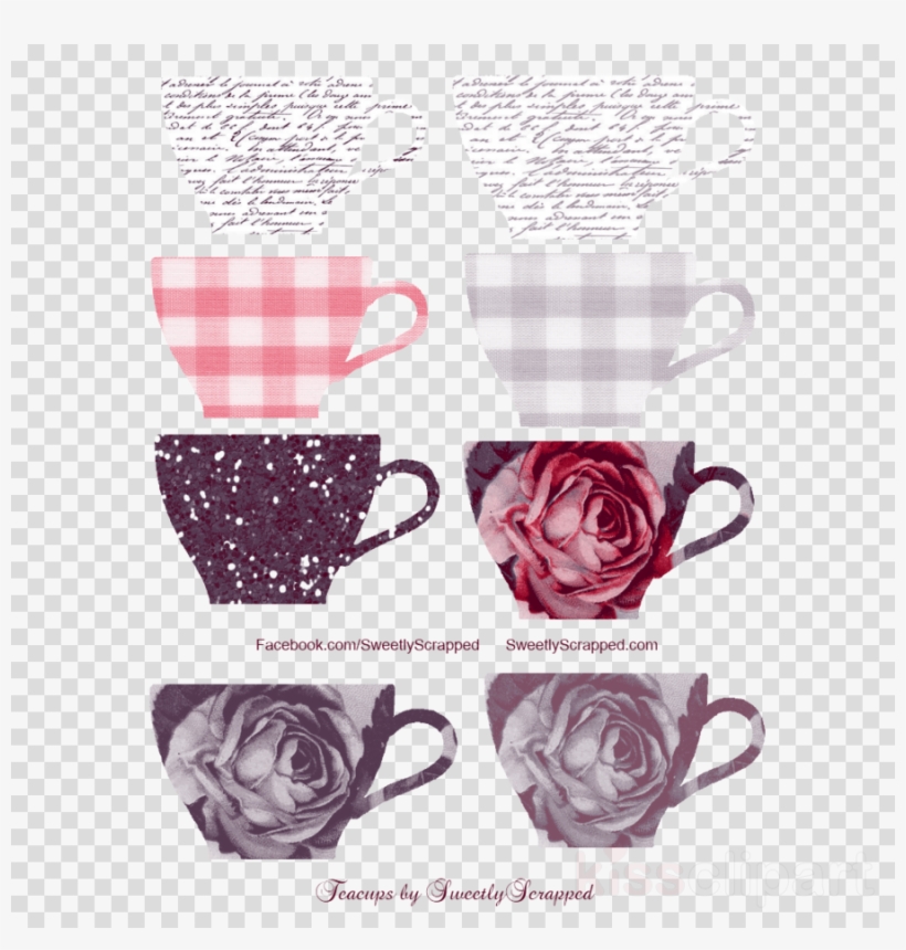 Download Teacup Clipart Teacup Saucer Clip Art Teacup - Darkroom Door Background Cling Stamp 4"x6" French Script, transparent png