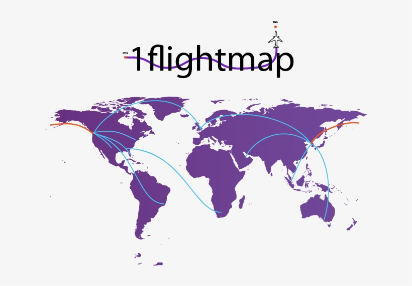Popular Airline Maps United Airlines Delta Airlines - World Map, transparent png