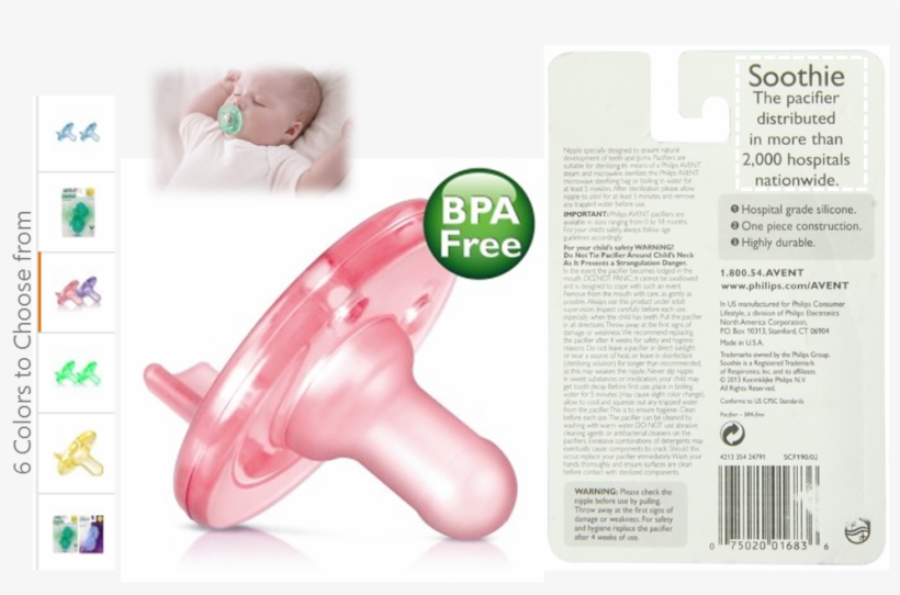 Previous Image - Philips Avent Soothie Pacifier Pink, transparent png