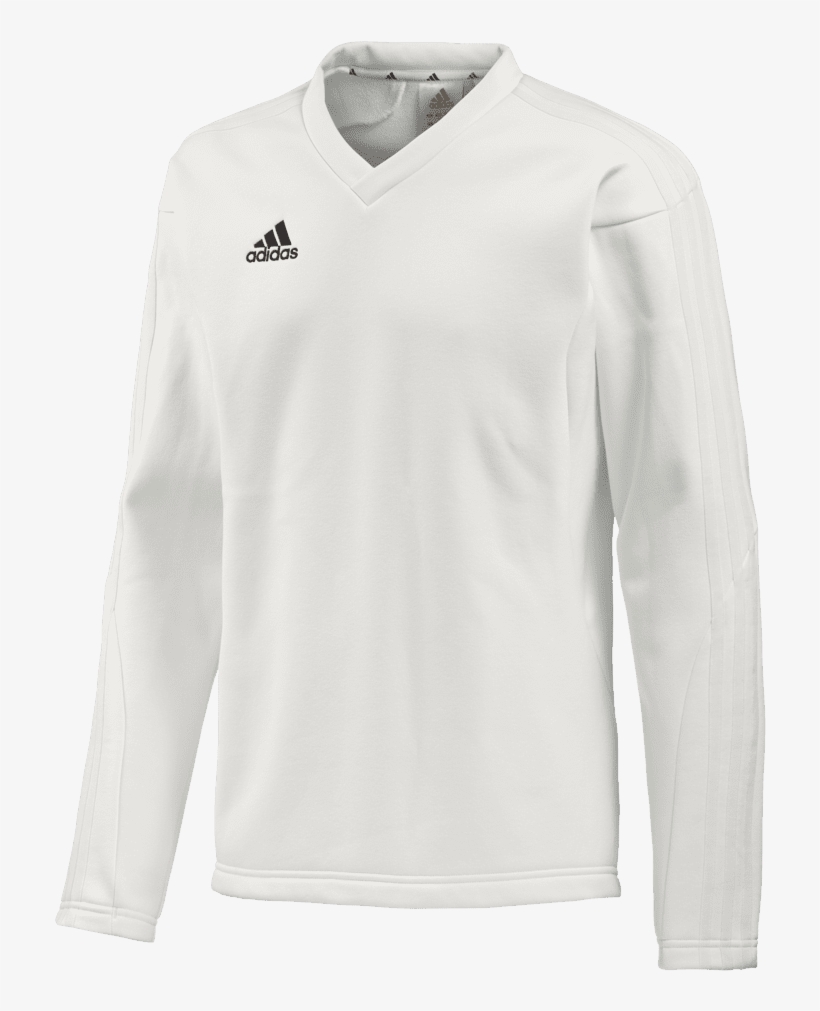 Adidas Long Sleeve Playing Sweater Front - Boys Adidas Cricket Whites, transparent png