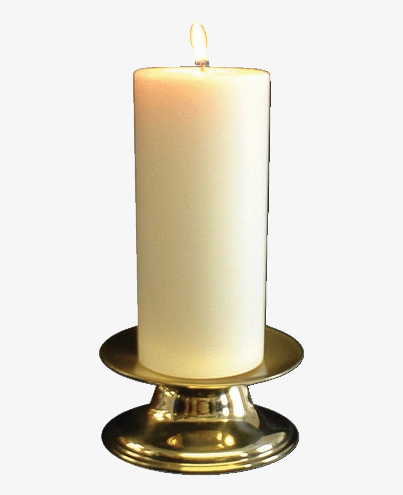 90mm With Brass Candlestick - Unity Candle, transparent png